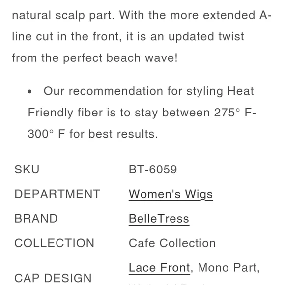 NWT BelleTress Cascara wig - Picture 12 of 13